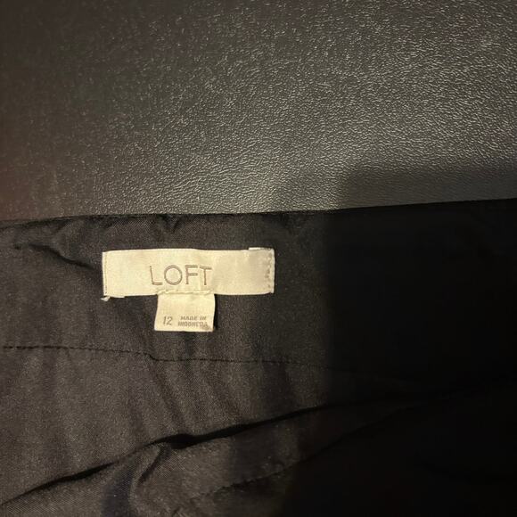 Loft Shimmer Tweed Skirt Size 12 Black Multicolor Shiny Thread Textured - Picture 6 of 7